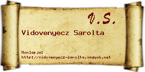 Vidovenyecz Sarolta névjegykártya