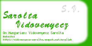 sarolta vidovenyecz business card